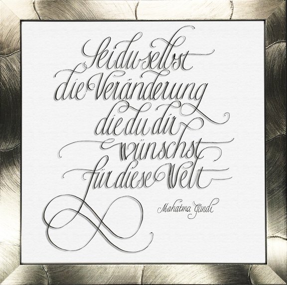 Kalligraphie Anglaise Gandi Spruch, Kalligrafie