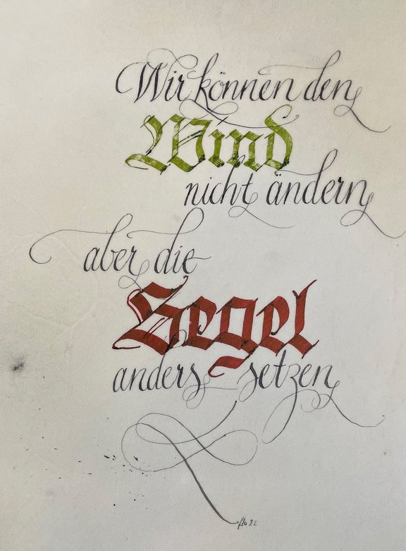 Kalligraphie, Tinte, Feder, Farben