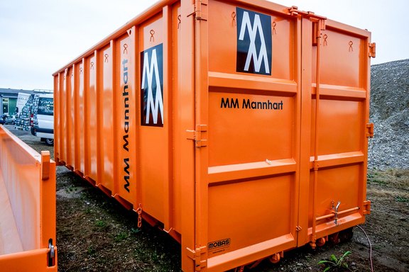 Mulden, Baustelle, Werbung, Kleber