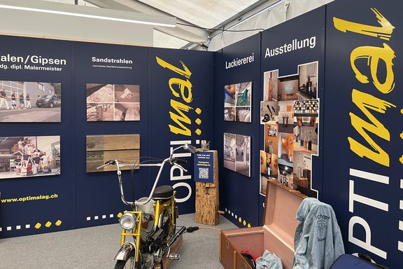 Optimal - bedruckte Messewände Messewände, bedruckt, UV-Direktdruck