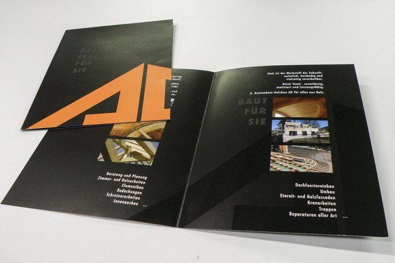Gantenbein Holzbau - Flyer Drucksachen, Flyer, Werbung