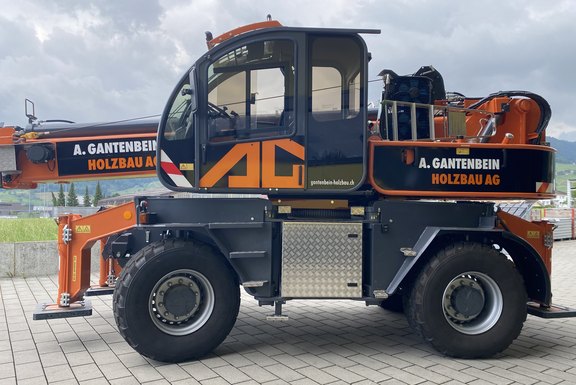 Kranbeschriftung, Werbung, Folie, Baustelle
