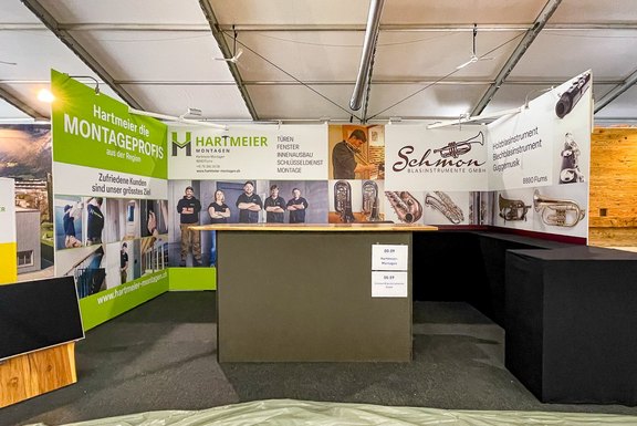 Hartmann - Messeauftritt Messeauftritt, Platten, Boden, Werbung