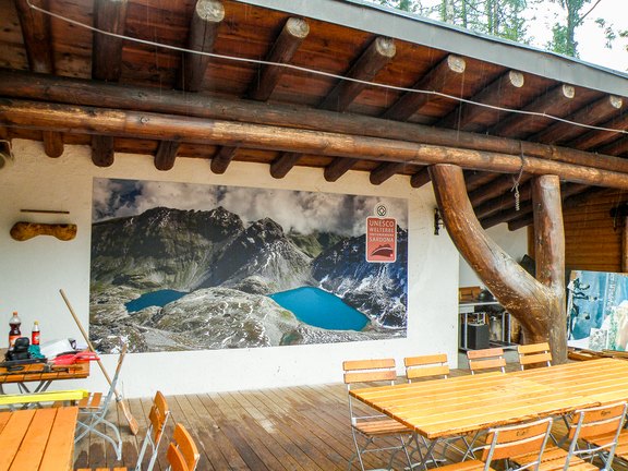 Wandbild, Aussenbereich, Plattendruck, Folie, Druck