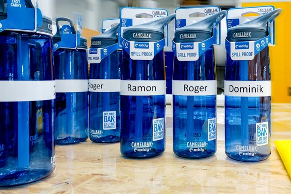 Trinkflaschen, Personen, Druck, Beschriftung