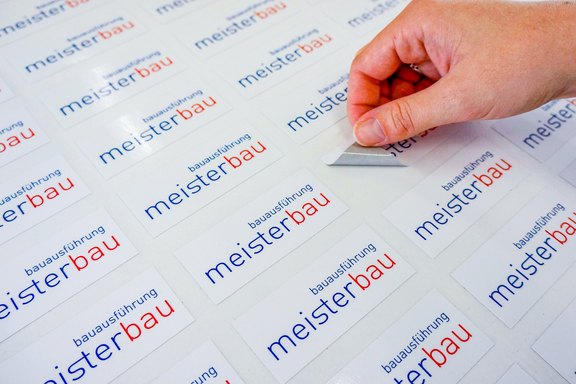 Abziehkleber, Kleber, Druck