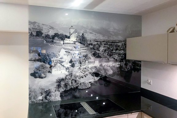Küchenrückwand, Glas, Druck, Lichtwirkung