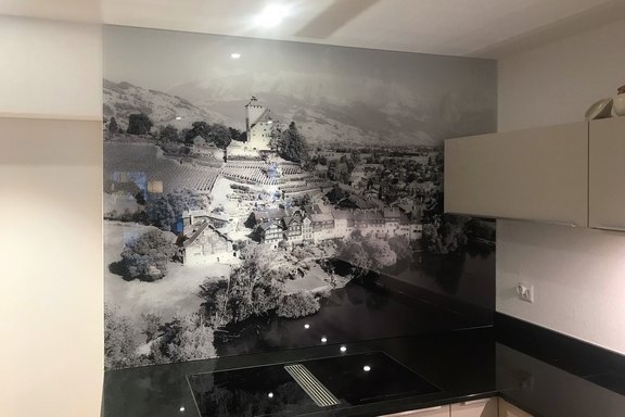 Küchenrückwand, Glas, Druck, Lichtwirkung