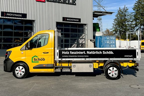 Schöb AG - Renault Master Pritsche Pritschen Beschriftung