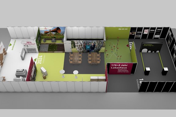Lukashaus - Messestand Messestand, Visual, Gestaltung, Profi