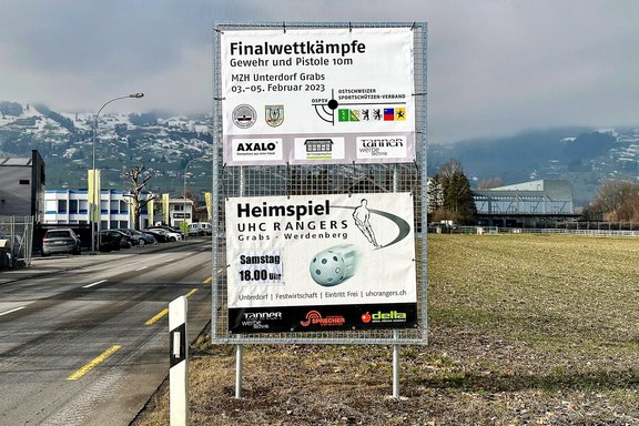 Ortseingang, Werbung, Sponsoren, Unterstützung, Blache