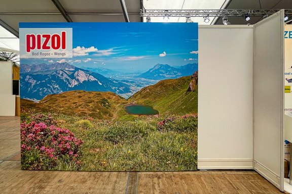 Pizol Bahnen - Messewand bedruckt Messewand, Pizol, Ausstellung