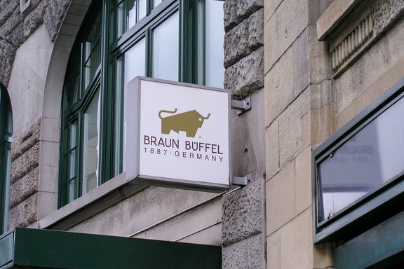 Ladenanschrift, leuchtend, Kasten