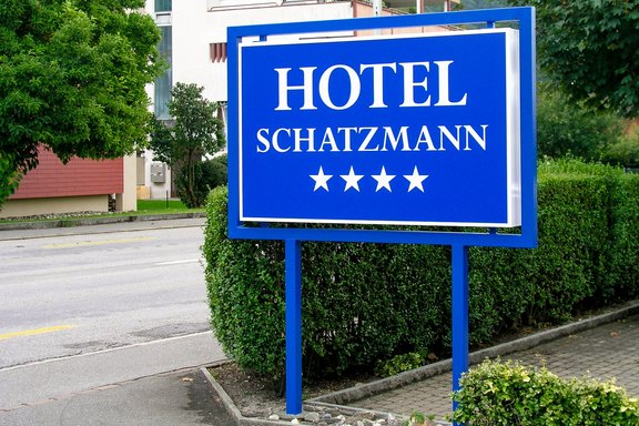 Hotel, Anschrift, Reklame, Leuchtreklame