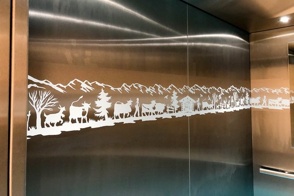 Liftbeschriftung, Kleber, weiss, geschnitten