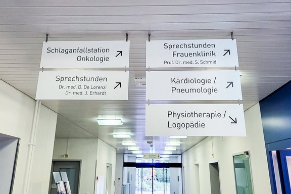 Hängeschild, Systemschilder, Hinweise