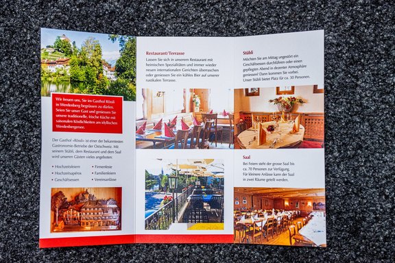 Gasthof Rössli - Faltflyer Faltflyer, Informationen, Offsetdruck
