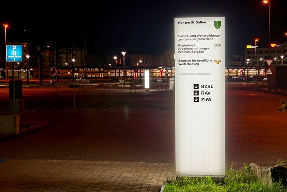 BZBS Sarganserland - LED Pylon Leuchtpylon, Acrylstele, Licht, LED