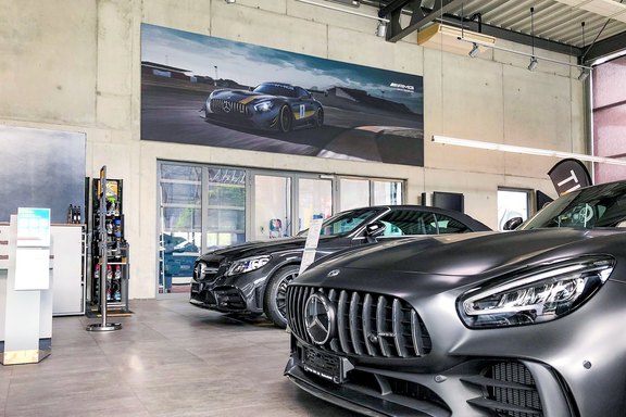 Wandbild, Garage, Auto, Direktdruck