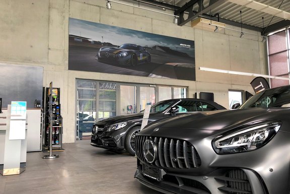 Wandbild, Garage, Auto, Direktdruck